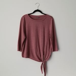 Suzy Shier Purple 3/4 Sleeve Shirt